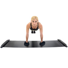 ProsourceFit Slide Board Mat for Exercise 6’ with End Stops, 6 feet, Black