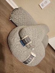 Brentwood Home Crystal Cove Yoga Cushion Set 3-Piece Gray Bolster Pillow