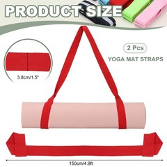 Yoga Mat Straps for Carrying, Adjustable Mat Holder, 2 Pcs & Red