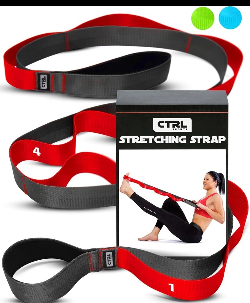 Stretching Strap with Loops – Non Elastic Stretch Band for Physical Therapy, Yog