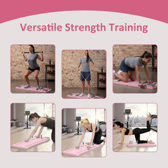 Foldable Pilates Reformer with Resistance Bands, Home Pilates Machine with Handl