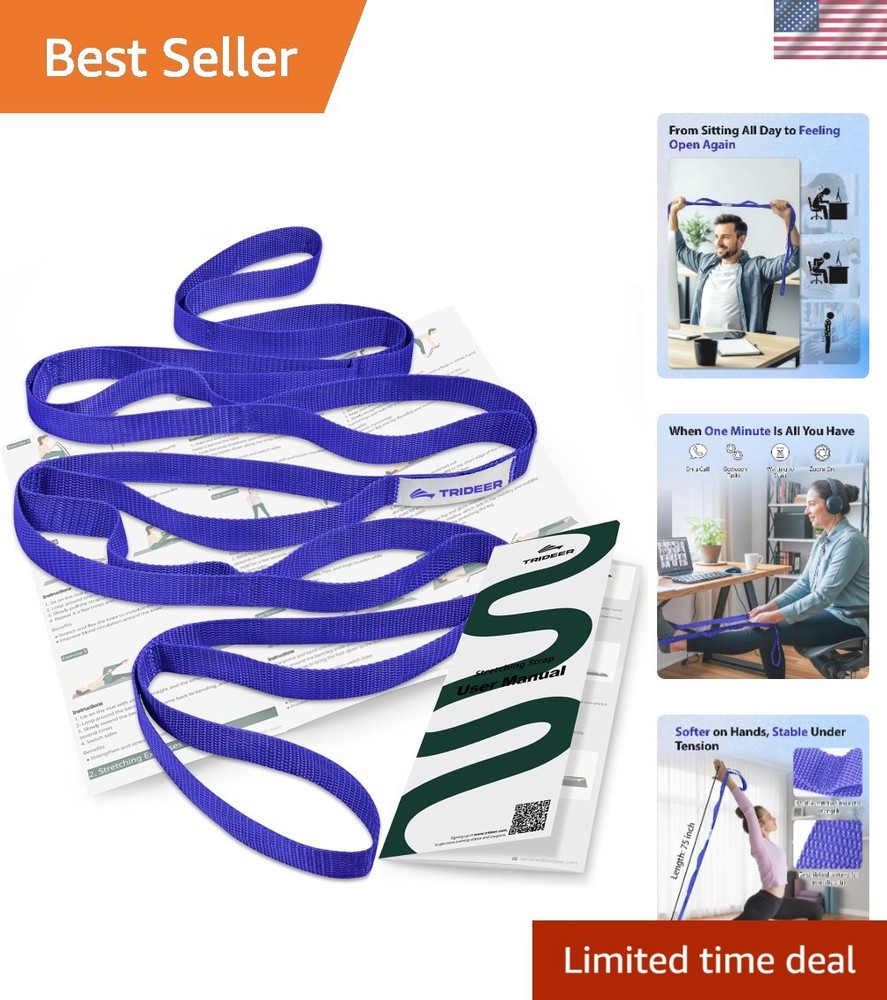 Durable Multi-Loop Stretching Strap for Safe Mobility & Flexibility Training
