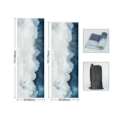 QiyI Yoga Mat Towel with Corner Pockets, Non Slip Sweat Absorbe… FAST USA SHIP