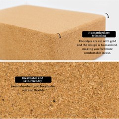 Cork Yoga Block Balance Accessories Stretching Support Exercise Brick Aid Prop