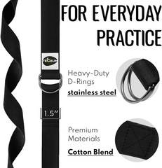 Yoga Strap & Mat Strap – 2 in 1 – Cotton – 6 Ft 8 Ft 10 Ft (30+ Colors) – Adjust