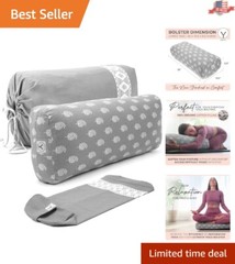 Organic Cotton Yoga Bolster – Washable Cover with Carry Bag Included
