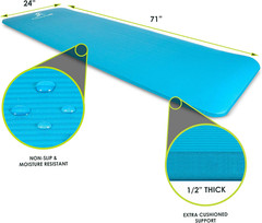 Extra Thick Yoga and Pilates Mat ½” (13Mm), 71-Inch Long High Density Exercise M