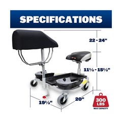 Racatac Kneeling Sitting Creeper with Chest Support and 3 Inch Casters, Rolli…