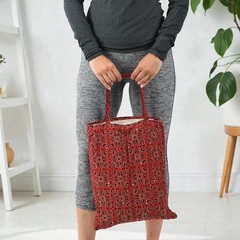 Yoga Meditation Mat Handmade Cotton Kantha Patchwork Foldable Gym Travel Bag