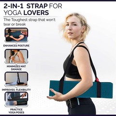Yoga Mat Straps 2 in 1 – Cotton – Adjustable anti-slip straps for yoga, pilat…