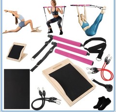 New Pink 3-in-1 Pilates Foldable Board & Exercise Equipment Stretch Bands