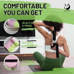 Yoga Strap for Stretching,Cotton Yoga Strap with Adjustable D-Ring Buckle,Non…