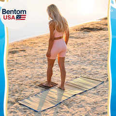 4 Packs Straw Beach Mat Waterproof Non Slip Straw Mat Foldable Lightweight Picni