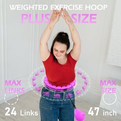 Weighted Hula Circle with 24 Links for Adults Weight Loss, Infinity Fitness H…