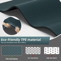 Extra Thick 12mm TPE Exercise Yoga Mat with Strap, 72″L x 24.8″W Non-slip Wor…