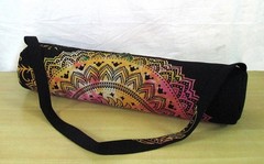 Indian Black Ombre Yoga Mat Carrier Bag Mandala Large Shoulder Strap