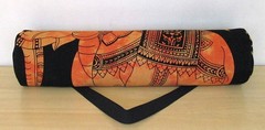 Indian Black Elephant Yoga Mat Carrier Bag Mandala Large Shoulder Strap