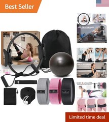Portable Pilates Equipment Set with Ring & Ball – Ideal for On-the-Go Fitness