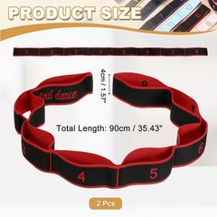 Fitness Resistance Bands, 8-Section Number Stretch Resistance Band 2 Pcs & Red