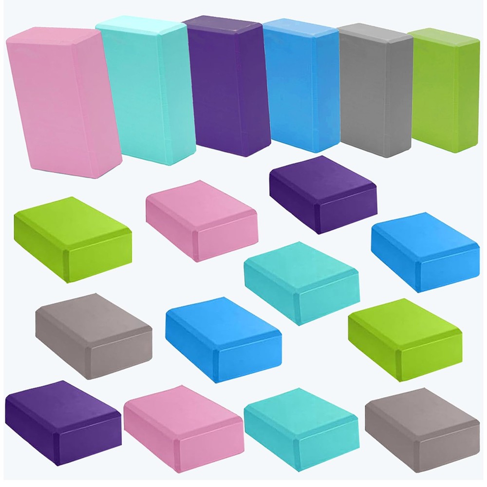 24 Pcs Foam Yoga Blocks Lightweight Non-Slip Supportive Yoga Bricks Yoga Prop…