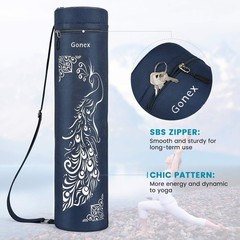 Gonex Yoga Mat Bag, Carrier Full-Zip 28″ × 7″, Dark Blue Peacock