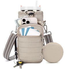 Water Bottle Carrier Bag with Strap, Sling Bag for Walking, Hiking, Cycling, …