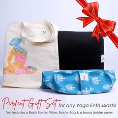 GAYO Yoga Bolster for Restorative Yoga- Made with 100% Cotton, Yoga Pillow Se…