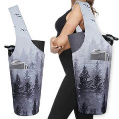 Fashion Printed Yoga Mat Bag Large Side Zipper Pocket Long Tote Accessories