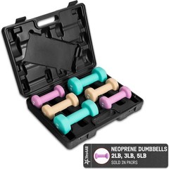Neoprene Coated Dumbbell Hand Weight Sets Multiple Weight Options W/ Rack