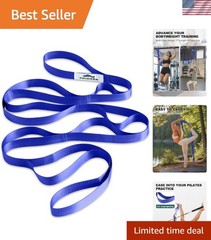Mobility Aid & Leg Lifter Strap – 75″ Non-Elastic Stretching Strap in Royal Blue