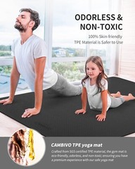 Large Yoga Mat 6’x 4′, Extra Wide Workout Mat for Men and Women, Yoga Mat Thi…