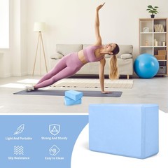 H.J. Immbir 2 Pack Light Blue 9x6x3in Yoga Blocks