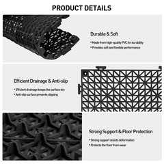 MAXWAVE 18 Pack 12″ x 12″ Modular Interlocking Floor Mats, Soft PVC Non-Slip …