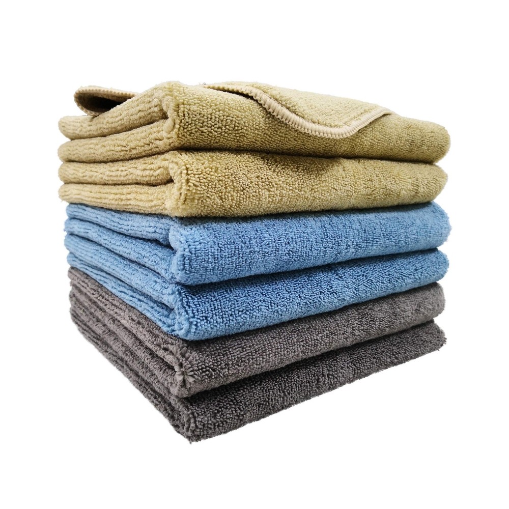 POLYTE Microfiber Cleaning Towel (16×24, 6 Pack, Professional, Blue… Fast Ship