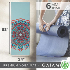 Gaiam Yoga Mat – Premium 6Mm Print Extra Thick Non Slip Exercise & Fitness Mat f