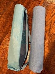Blue Yoga Mat with Bag On Strap