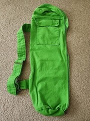 Fit Spirit Bag Full Zip Exercise Yoga Mat Tote Cargo Pockets Green Strap