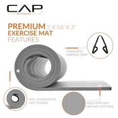 High-Density 1/2-Inch Exercise Yoga Mat with Strap – Multiple Colors & Sizes Ava