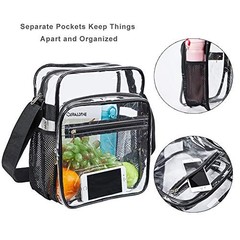 Clear Bag Stadium Approved, Clear Crossbody Messenger Shoulder Bag with Black