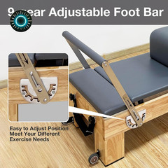 Pilates Reformer Wooden Pilates Reformer Machine with Springs Pilates Bed Streng