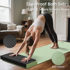 1/2 Inch 70″x24″ Foldable TPE Yoga Mat, Thick Non Slip Pilates Mat