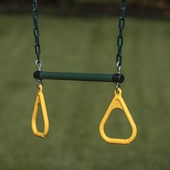 Durable Playset Ring Trapeze Bar and Swing Combo with Large 50” Chains