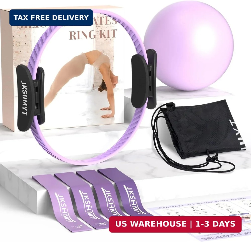 JKSHMYT Pilates Ring Kit for Women, Pilates Equipment – 14.5″ Home Magic Circle