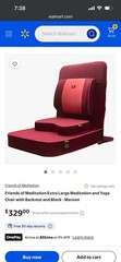 Friends of Meditation XL Meditation Chair Adjustable Back Support Maroon