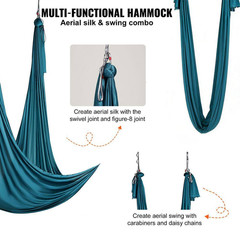 Aerial Silk and Yoga Swing 11 Yards Aerial Yoga Hammock Kit with 100Gsm Nylon Fa