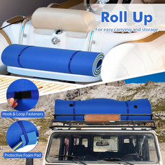 Floating Water Pad, 9/18 FT X 6 FT Water Foam Mat with Rolling Pillow, 3-Layer F