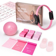 Pilates Ring Set – 14″ Anti-Deformation Magic Circle with Padded Handles, Min…