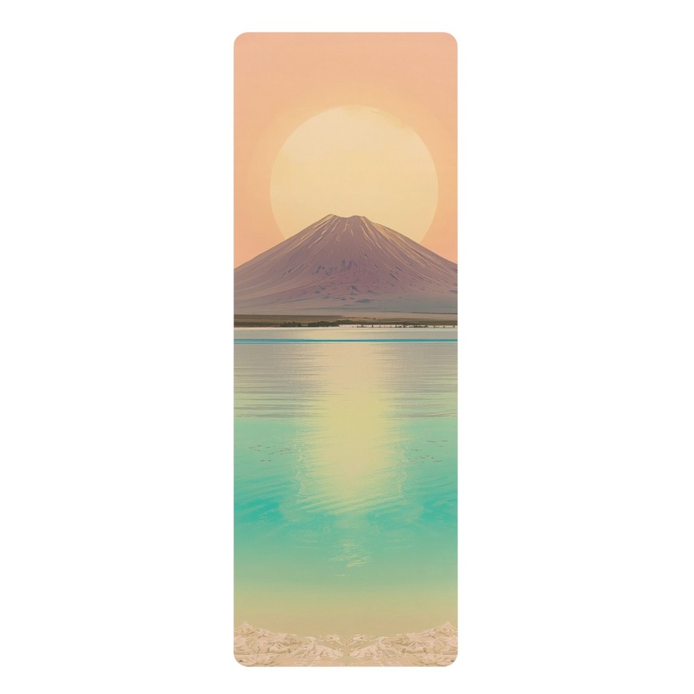 Laguna Verde Rubber Yoga Mat | Serene Seascape Meditation Mat