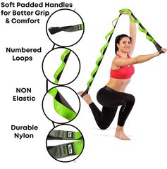 Stretching Strap with Loops – Non Elastic Stretch Band for Physical Therapy Y…