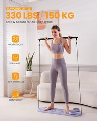 OutdoorMasster Foldable Pilates Portable Reformer Set Purple 1544P